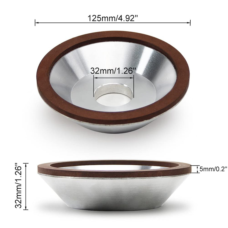  [AUSTRALIA] - Utoolmart Grinding Wheels,125mm / 4.92-Inch Diamond,Resin Bonded Abrasive Wheel,Abrasive Tool for Carbide Metal 600 Grits 1pcs Grit 600# Outside Diameter 125mm