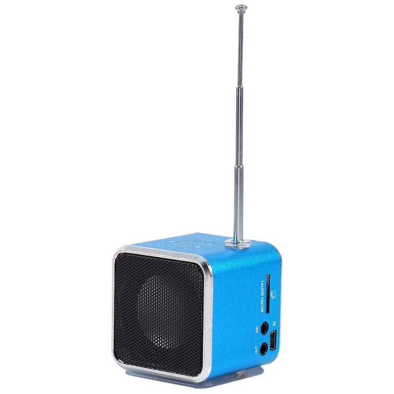  [AUSTRALIA] - Mini Speaker Music Player Portable FM Radio Stereo Speaker PC Fashion Support TF Card and U Disk(Blue)