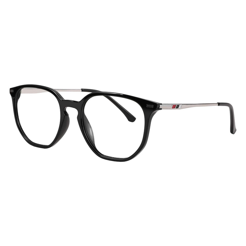 FEISEDY Oversized Lightweight Polygon Blue Light Blocking Glasses Women Men Computer Eyeglasses Frame B2687 Black 53 Millimeters - LeoForward Australia