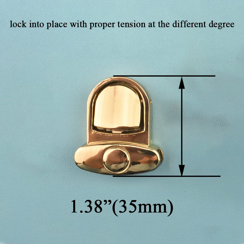  [AUSTRALIA] - Hahiyo 1.57 Inch Length Briefcase Tuck Lock Clasp with 6 Screws/2 Washer Smooth Swivel Action Close Securely Neutral Appearance Metal Buckle Hasp Gold 2 PCS for Brief Case Business Messenger Bags 1.57" Gold-2Pcs