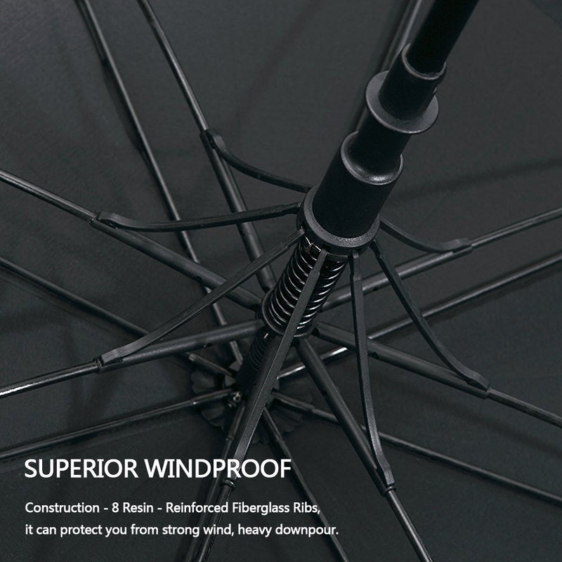 G4Free 54/62/68 Inch Automatic Open Golf Umbrella Extra Large Oversize Double Canopy Vented Windproof Waterproof Stick Umbrellas Black 54 inch - LeoForward Australia