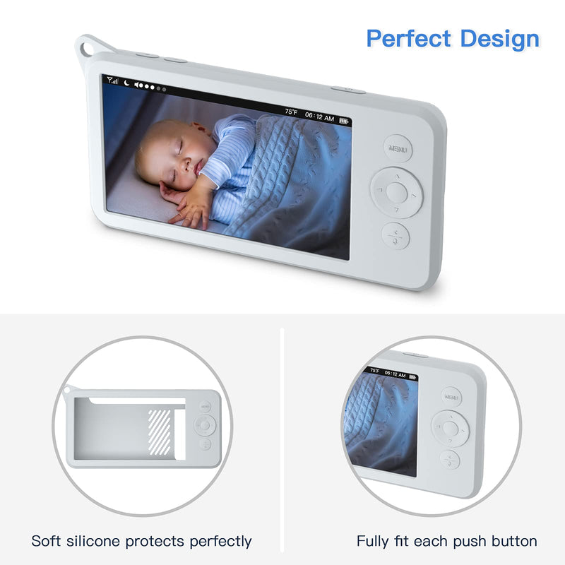  [AUSTRALIA] - HOLACA Protective Silicone Skin for Eufy Spaceview Baby Monitor Must-Have Extra Layer of Protection (Gray) Gray