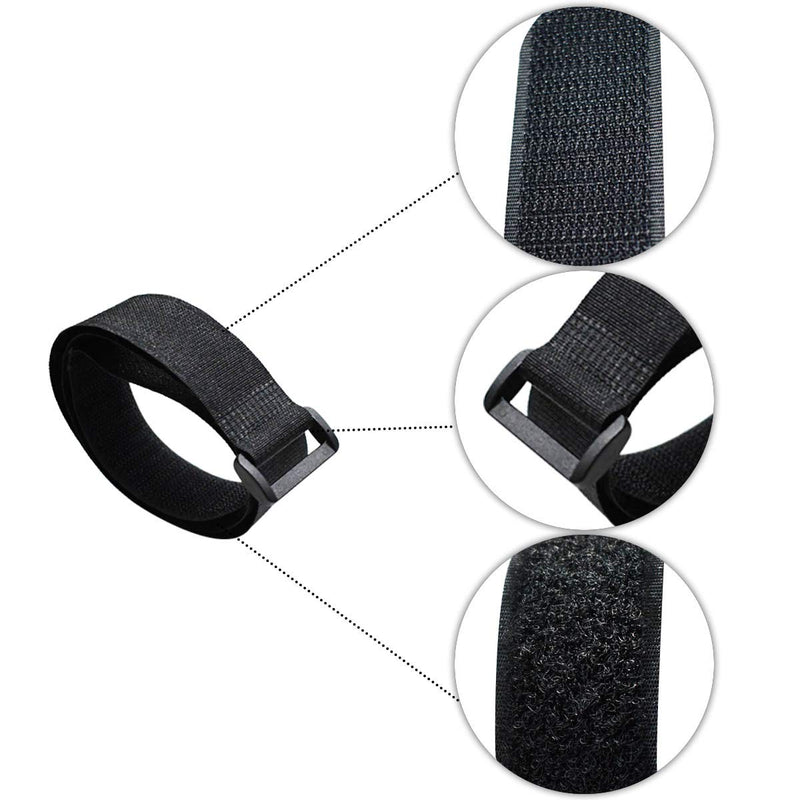  [AUSTRALIA] - 20 Pack Reusable Cinch Straps Fastening Cable Straps Nylon Hook and Loop Cinch Cable Ties Down Multipurpose Securing Straps Adjustable Tie Organizer to Keep Home Office from Tangled Cords (Black)