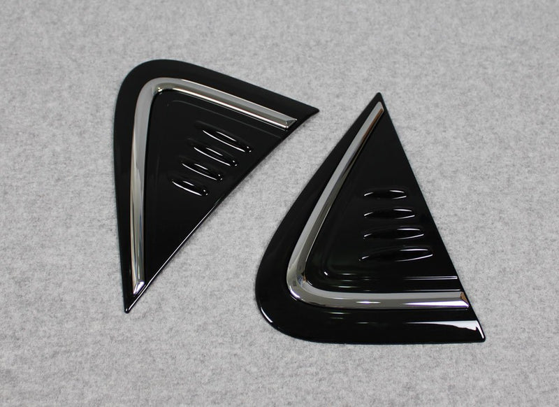  [AUSTRALIA] - Rqing For Toyota C-HR CHR 2017 2018 2019 2020 Chrome Front Side Fender Vents Air Outlet Cover Trim (Black) Black