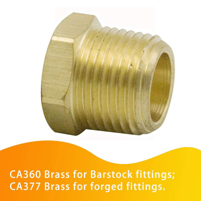  [AUSTRALIA] - Legines NPT Bushing 3/8" Male x 1/4" Female Reducing Adapter Hex Head Pipe Fitting (Pack of 5) 3/8" NPT Male x 1/4" NPT Female