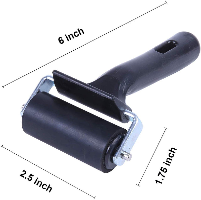  [AUSTRALIA] - 2.5 Inch Rubber Roller, Paint Brayer, Heavy Duty Steel Frame Art Craft Tool, Ideal for Anti Skid Tape Construction Tools, Print, Ink and Stamping Tools (Black)