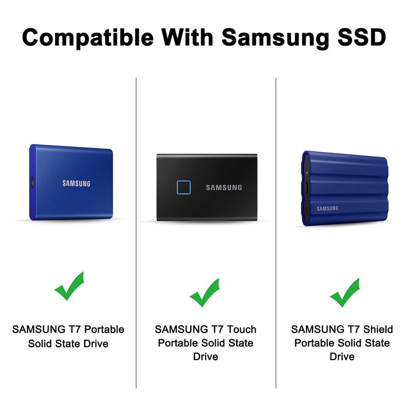  [AUSTRALIA] - XANAD Black 2-in-1 Hard Case for Samsung T7 Shield/Samsung T7 / T7 Touch 250GB 500GB 1TB 2TB Portable SSD (Fits USB Cable) Black 2-in-1 Case Only fit T7/T7 Shield /T7 Touch