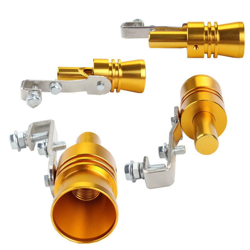  [AUSTRALIA] - Dewhel Universal Aluminum Turbo Sound Exhaust Muffler Pipe Whistle Car Blow off valve BOV Tip Simulator Whistler Size XL Gold XL-Gold