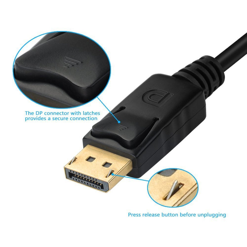 CABLEDECONN Multi-Function Displayport Dp to HDMI/DVI/VGA Male to Female 3-in-1 Adapter Converter Cable DisplayPort to HDMI VGA DVI - LeoForward Australia