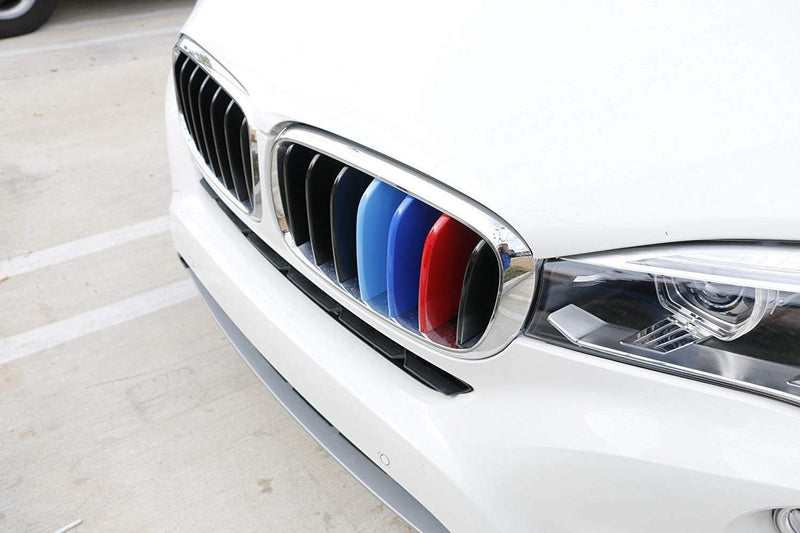 iJDMTOY Exact Fit ///M-Colored Grille Insert Trims Compatible With 2014-2018 BMW F15 X5 and 2015-2016 BMW F16 X6 (Does not fit 2017 X6) Center Kidney Grill - LeoForward Australia