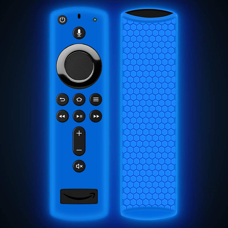 Remote Case/Cover for Fire TV Stick 4K,Protective Silicone Holder Lightweight[Anti Slip]ShockProof for Fire TV Cube/Fire TV(3rd Gen)Compatible with All-New 2nd Gen Alexa Voice Remote Control-Glow Blue Glow Blue - LeoForward Australia