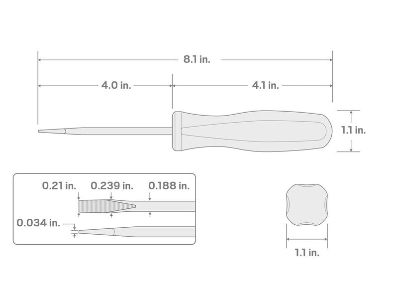 TEKTON 3/16 Inch Slotted Hard-Handle Screwdriver | DSS31188 4 in. Blade Chrome Blade - LeoForward Australia