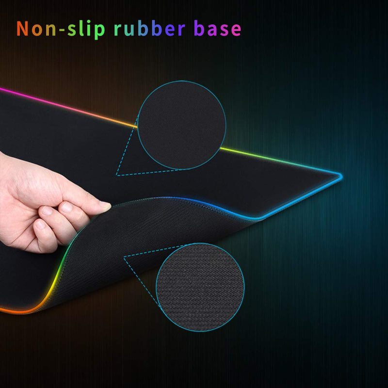  [AUSTRALIA] - Extended Gaming Mouse Pad with Stitched Edges, Long XXL Waterproof Large Mousepads(31.5x11.8In), Computer Mouse Mat, Non - Slip Base, Desk Pad Keyboard Mat (RGB) RGB