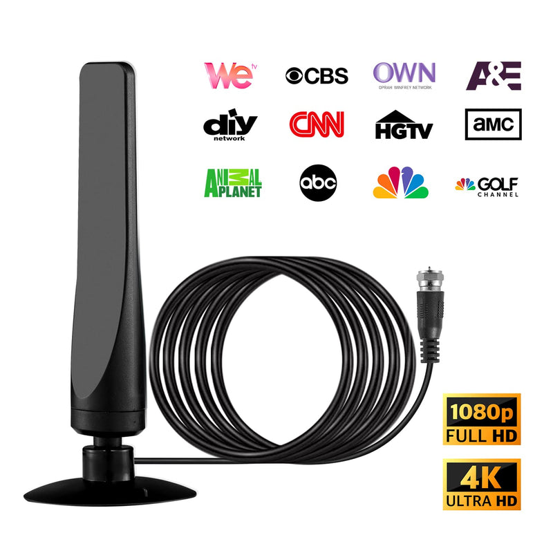  [AUSTRALIA] - [2023 Release] Digital 416+ Miles Range Indoor TV Antenna – HDTV Antennas are 8K 4K Full HD Compatible, with Powerful Amplifier and Signal Booster, 14.8 ft Coaxial Cable for Smart & Older TVs 8PG-MODELX Extended
