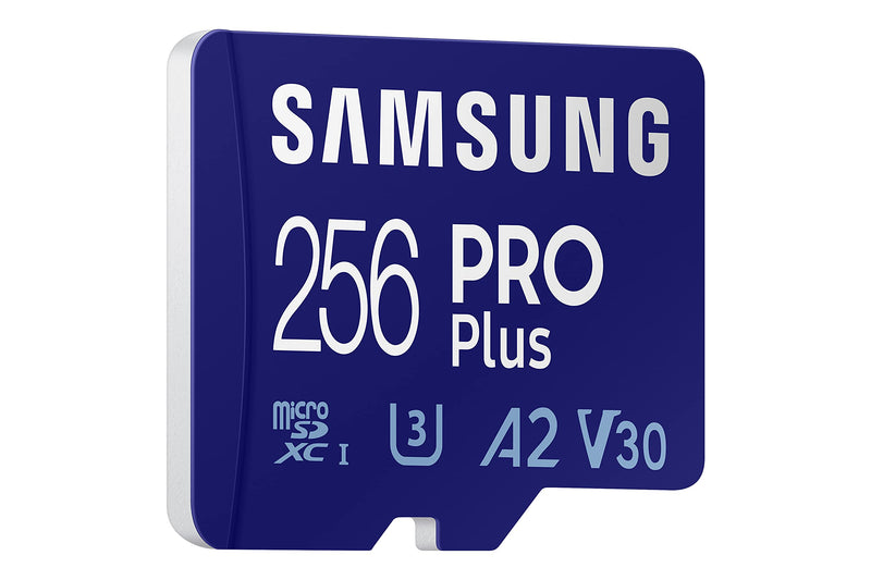  [AUSTRALIA] - SAMSUNG PRO Plus + Adapter 256GB microSDXC Up to 160MB/s UHS-I, U3, A2, V30, Full HD & 4K UHD Memory Card for Android Smartphones, Tablets, Go Pro and DJI Drone (MB-MD256KA/AM) Read/Write 160/120MB/s