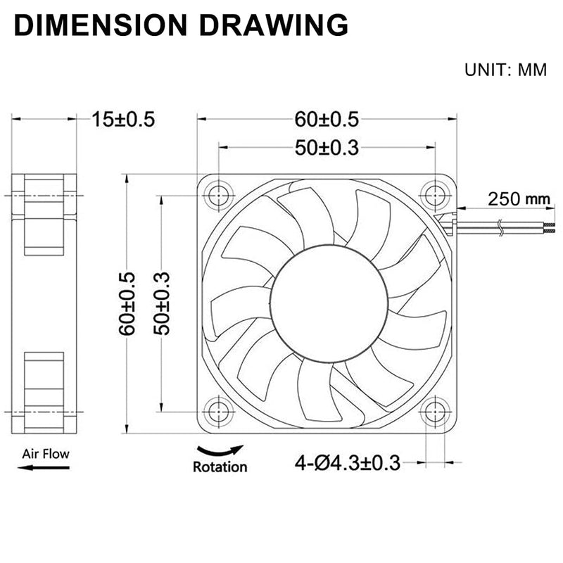  [AUSTRALIA] - GDSTIME 60mm x 60mm x 15mm 12v Brushless Dc Cooling Fan