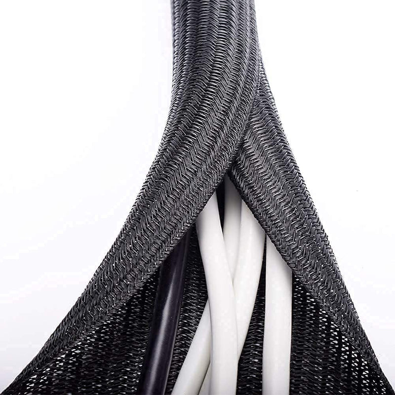  [AUSTRALIA] - ZhiYo Braided Cable Sleeve(6.5ft 1'') & Wire Loom Split Tubing(10ft 3/4”) Bundle