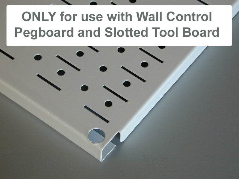 Wall Control Pegboard 6in Reach Extended Slotted Hook Pair - Slotted Metal Pegboard Hooks for Wall Control Pegboard and Slotted Tool Board – White - LeoForward Australia