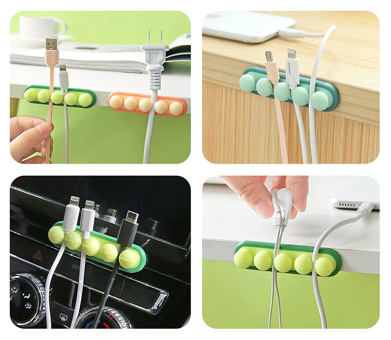  [AUSTRALIA] - Cable Clips,USB Cable Holder Wire Organizer,Cord Clips Cord Organizer Cable Management,Cable Organizers,2 Packs Cute Cord Holder for Home Office Desk and Car Green and bule