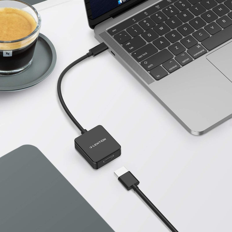  [AUSTRALIA] - LENTION USB C to HDMI Adapter, 4K/30Hz Digital AV Converter Compatible 2020-2016 MacBook Pro 13/15/16, New iPad Pro/Mac Air/Surface, Chromebook, Samsung S20/S10/S9/S8/Plus/Note, More (CB-CU207, Black)