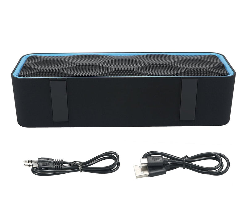  [AUSTRALIA] - Totola Wireless Bluetooth Speaker with AUX/USB/TF Card Slot,Outdoor Portable Stereo Speaker with HD Audio,Enhanced Bass, Dual-Driver,Handsfree Calling, FM Radio Speaker for Travel,Party (Blue) Blue