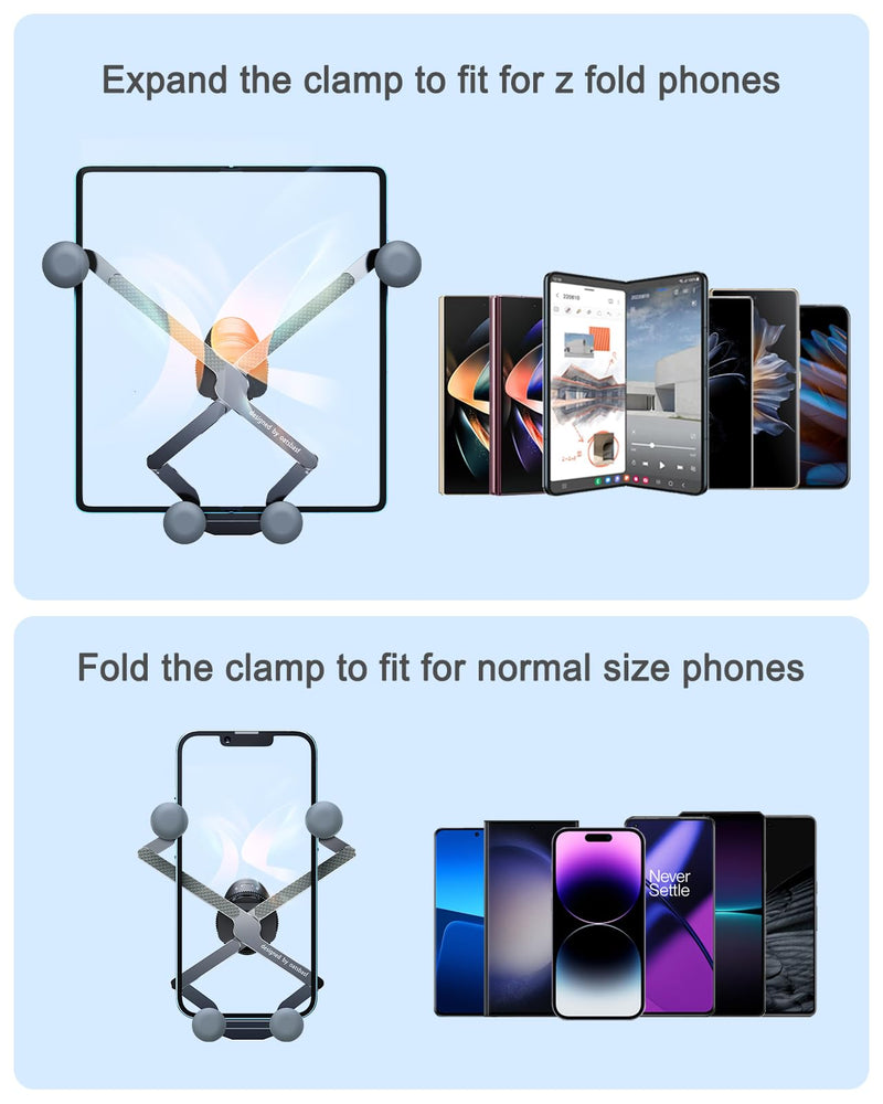  [AUSTRALIA] - Xuenair Fold 4 Car Mount, [2 Froms] Gravity Fold 4 Car Mount,[Thick Case Friendly] Cell Phone Holder Z Fold 3 Car Mount for Samsung Galaxy Z Fold 4 3 2 Googl Pixel Fold s23 22 Ultra iPhone 14 Black