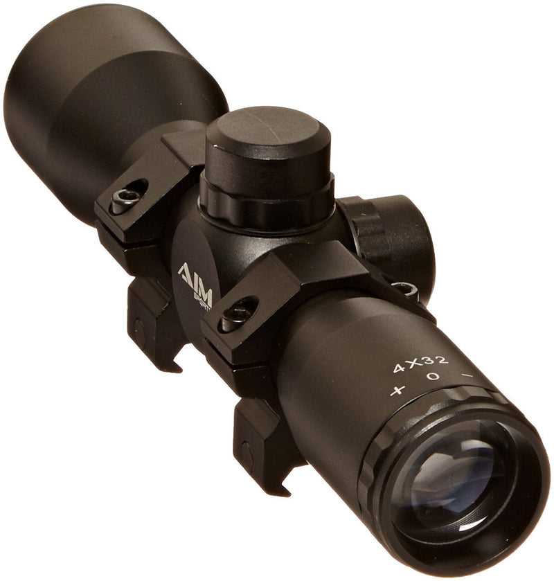  [AUSTRALIA] - Aim Sports 4X32 Compact Rangfinder Scope with Rings Standard Packaging