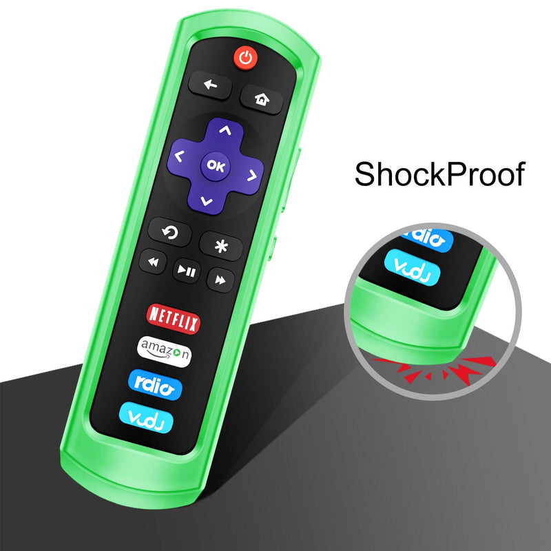 Fintie Protective Case for Roku Steaming Stick 3600R, TCL Roku TV RC280 Remote - CaseBot (Honey Comb Series) Light Weight (Anti Slip) Shock Proof Silicone Remote Controller Cover, Green Glow Steaming Stick (3600R) / TCL RC280 Z-Green Glow - LeoForward Australia