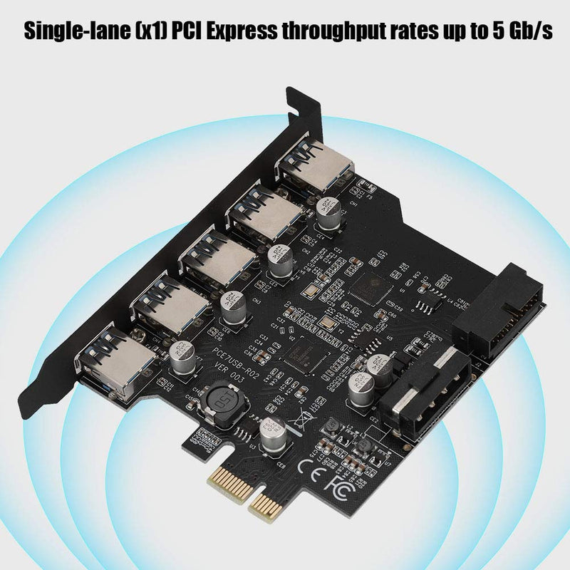  [AUSTRALIA] - Zopsc 19PIN PCI-E to 5 Port PCI Express USB Hub Converter USB 3.0 Expansion Card Adapter with Driver CD for Windows XP, Vista and Windows 7, etc