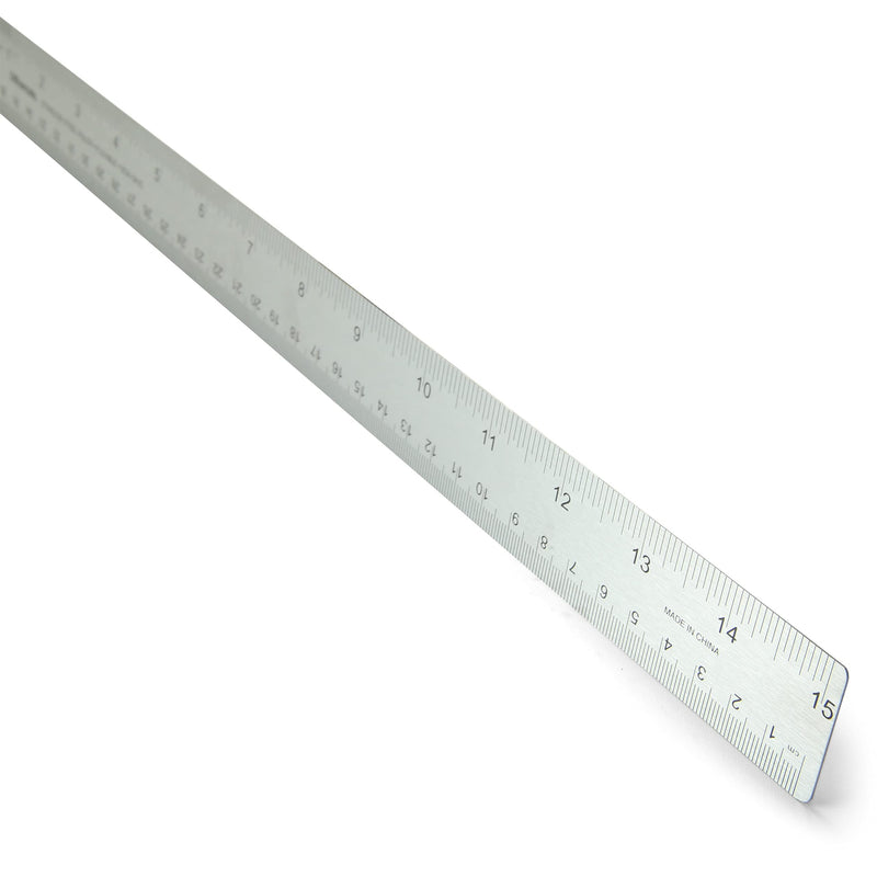  [AUSTRALIA] - Officemate OIC Classic Stainless Steel Metal Ruler, 15 inches with Metric Measurements, Silver, 15" L x 1.25" W (66612)