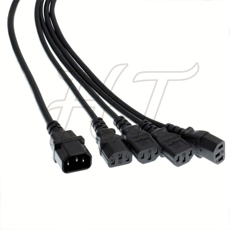  [AUSTRALIA] - HTCable UPS PDU Computer PC Power Splitter Cord C14 to 4 x C13 10A 250V Extension Cable(C14-4xC13 1.8m) C14-4xC13 1.8m