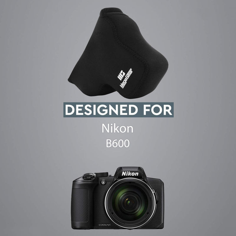  [AUSTRALIA] - MegaGear Ultra Light Neoprene Camera Case Compatible with Nikon Coolpix B600 Black