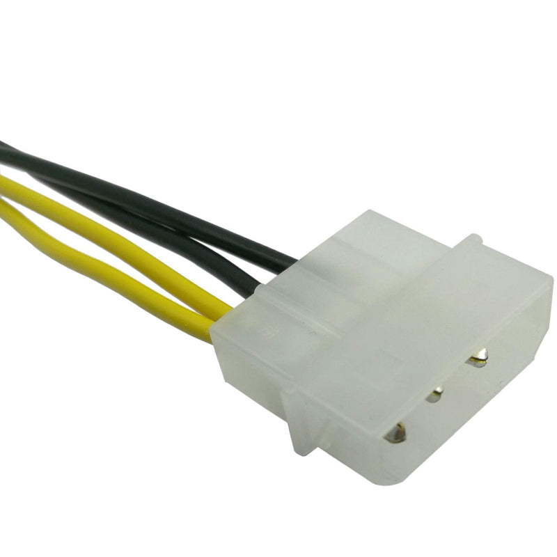  [AUSTRALIA] - COMeap (3-Pack) LP4 Molex Male to ATX 4 pin Male Auxiliary Power Adapter Cable 9.5-inch(24cm)