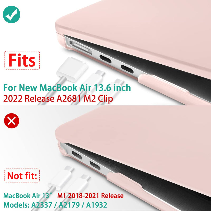  [AUSTRALIA] - May Chen Compatible with [2022 Newest Release] MacBook Air 13.6 Inch Model A2681, Plastic Hard Shell Case for MacBook Air 13 inch Apple M2 Clip with Liquid Retina Display Fits Touch ID, Chalk Pink