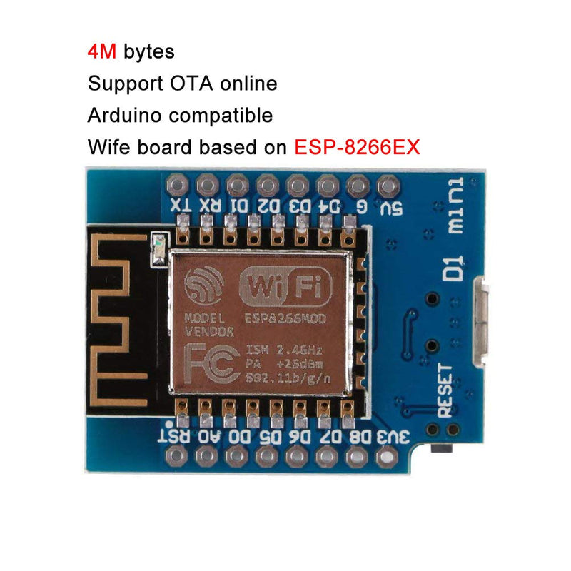  [AUSTRALIA] - MakerFocus 2pcs D1 Mini NodeMcu 4M Bytes Lua WiFi Development Board Base on ESP8266 ESP-12F N Compatible NodeMcu Ar duino Blue-2