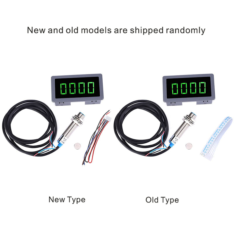  [AUSTRALIA] - Green 4 Digit LED Engine Tachometer Hall Proximity Switch Magnetic Sensor Speed Meter + NPN Hall Proximity Switch Sensor Holder (Tachometers)