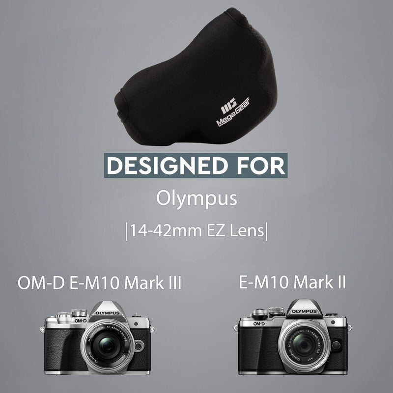  [AUSTRALIA] - MegaGear MG1355 Olympus OM-D E-M10 Mark III, E-M10 Mark II (14-42mm EZ Lens) Ultra Light Neoprene Camera Case - Black