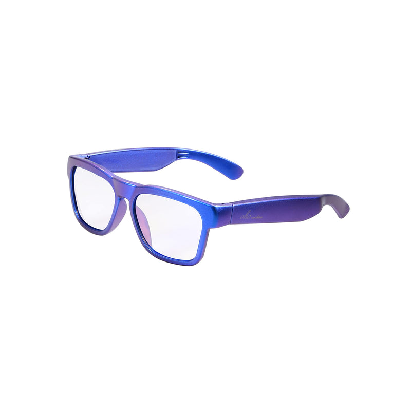  [AUSTRALIA] - OhO Audio Sunglasses,Voice Control and Open Ear Style Listen Music and Calls with Volumn UP and Down, Bluetooth 5.0 and IP44 Waterproof Feature for Indoor and Outdoor Chameleon Dark Blue - Blue Light Blocking Lens