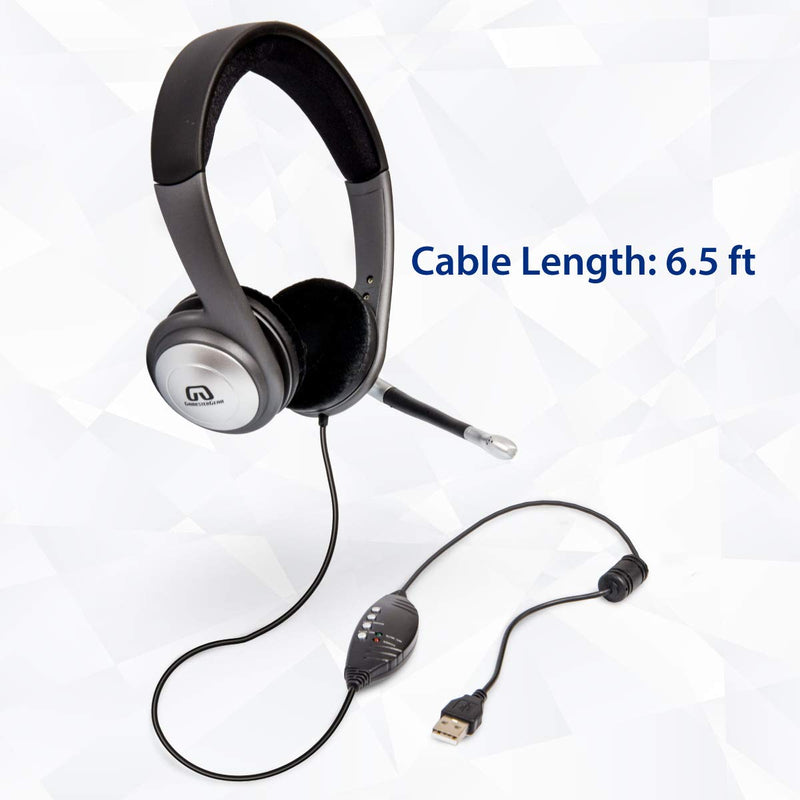  [AUSTRALIA] - Wired USB Gaming Headset Computer Headset with Microphone Support PC PS4 PS5 On-Ear Wired Office Call Center Headset With Boom Mic