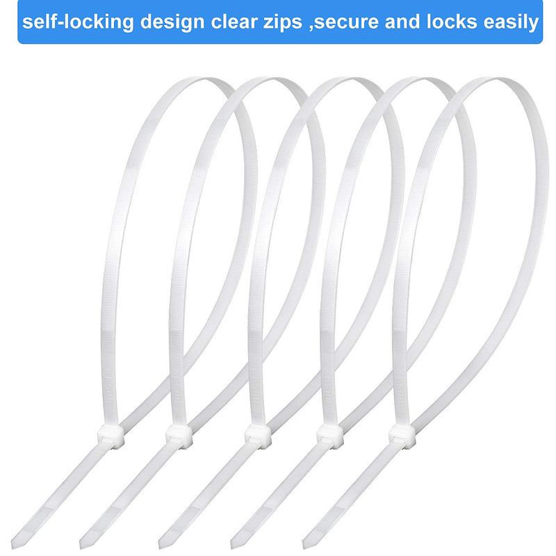  [AUSTRALIA] - Cable Ties Nylon Self-locking Zip Ties Heavy Duty 50 pack (24 INCH, White) 24 Inch
