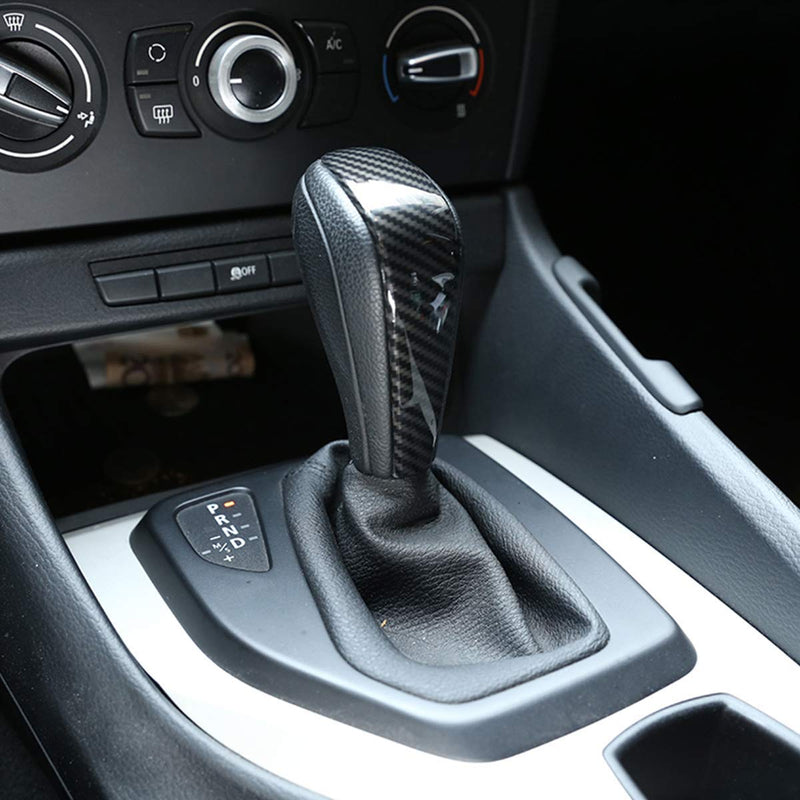  [AUSTRALIA] - YIWANG Carbon Fiber Style ABS Car Center Gear Shift Head Cover Trim for BMW E48 E61 E64 E65 E85 E86 E53 E81 E82 E87 E90 E91 E92 E93 F01 E87 1 Series 5 Door Hatchback
