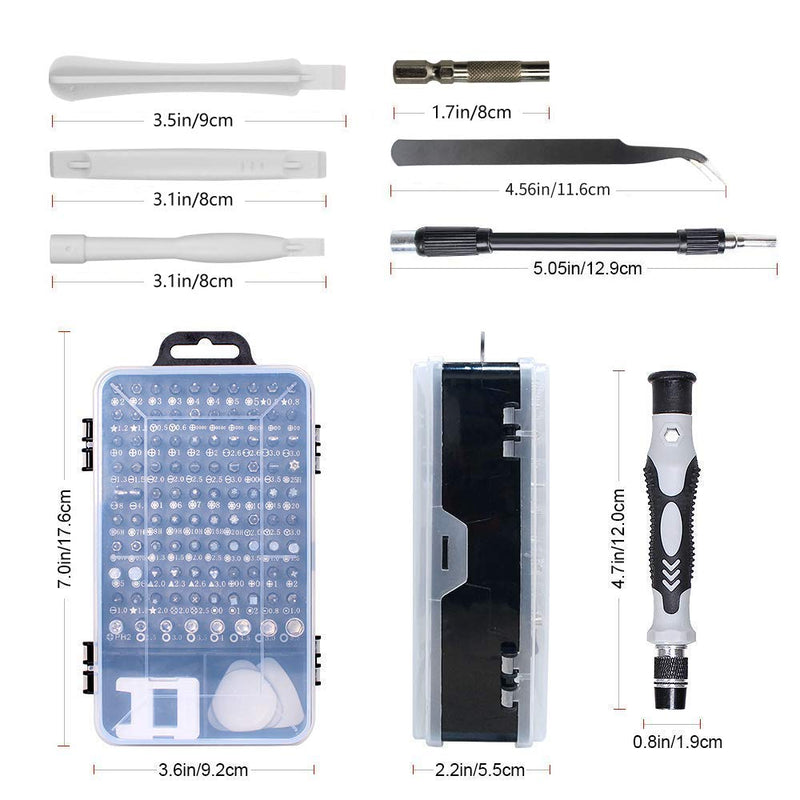  [AUSTRALIA] - Mini Precision Screwdriver Set, 115 in 1 Set, Professional Repair Tool Kit with Magnetic Driver for Cellphone, Computer, Laptop, Watch, PS4 and Another Daily/Professional Use Black-115pcs