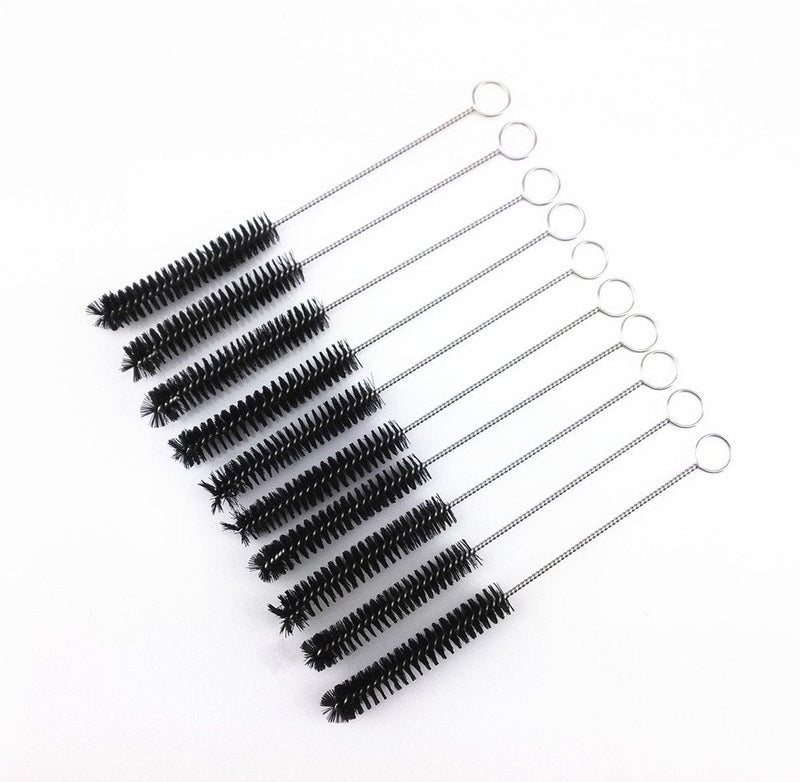  [AUSTRALIA] - yueton?Pack of 10 Black Nylon Tube Pipe Nozzle Brush Dia 10mm with Wire Loop Handle