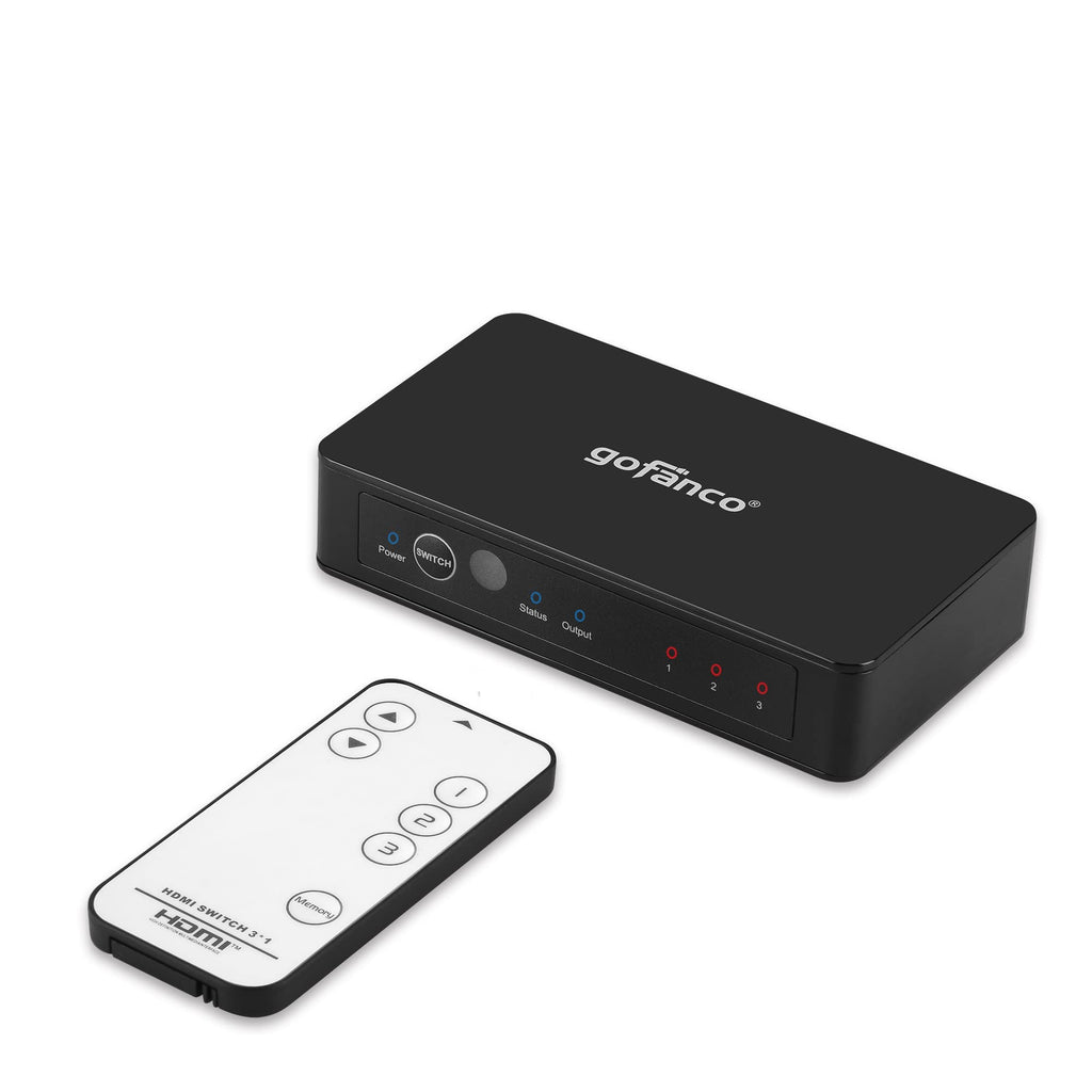  [AUSTRALIA] - gofanco 4K 3x1 HDMI 2.0 Switch with Voice Control – 4K @60Hz 4:4:4, Supports Dolby Vision, HDR10, HDMI 2.0, HDCP 2.2/1.4, 18Gbps, CEC, 7.1ch Audio, Voice & App Control, 3 Port (Switch3P-HD20)