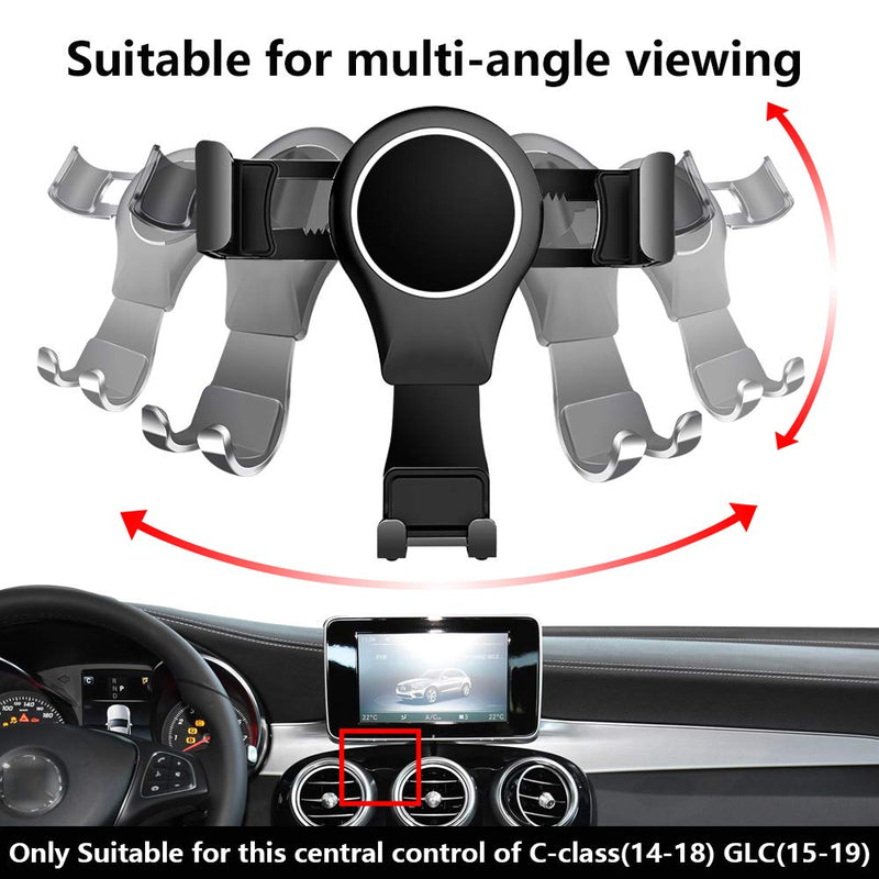 LUNQIN Car Phone Holder for Mercedes 2014-2018 Benz C Class c180 c200 c300 GLC Class 2015-2019 GLC200 GLC260 GLC300 Auto Accessories Navigation Bracket Interior Decoration Mobile Cell Phone Mount - LeoForward Australia