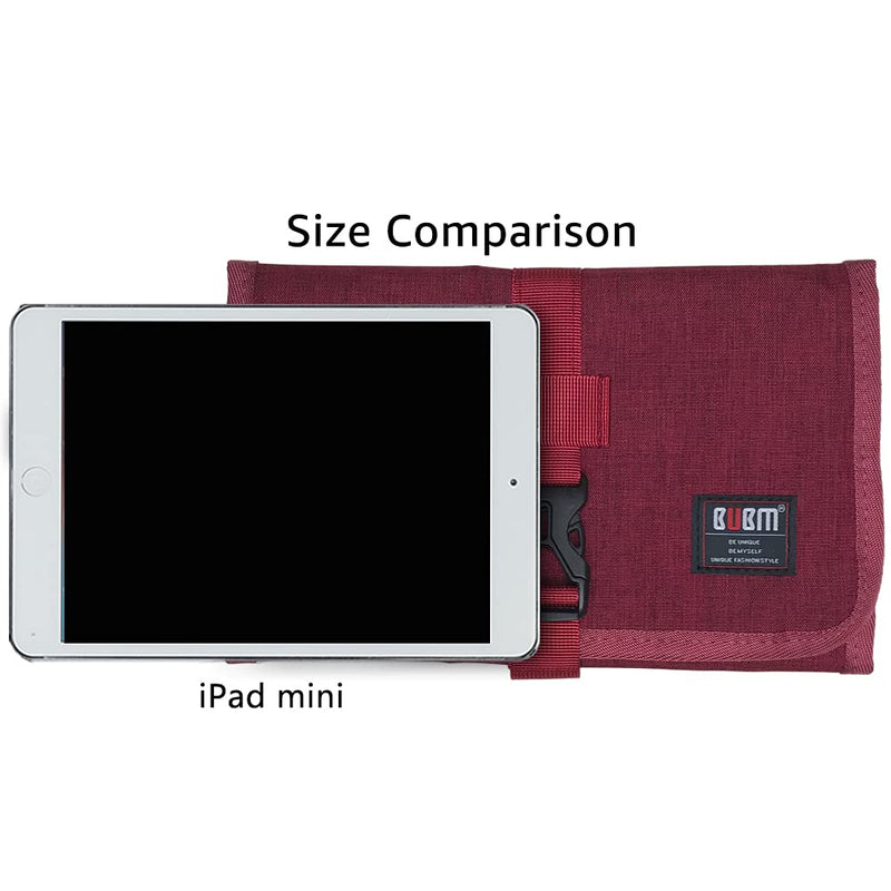  [AUSTRALIA] - Travel Organizer, BUBM Cable Bag/USB Drive Shuttle Case/ Electronics Accessory Organizer, Wine Red