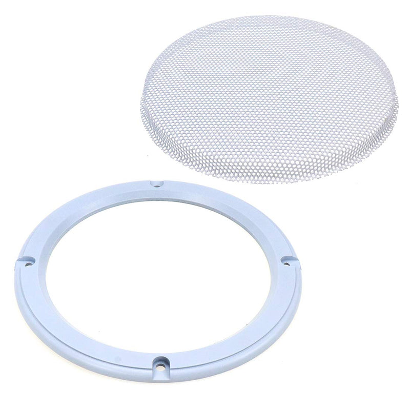  [AUSTRALIA] - Bitray 5 Inch White Mesh Speaker White Decorative Circle Grill Cover Guard Protector, 2PCS Car Speaker Audio Speaker Cover Protector with 8 Pcs Screws