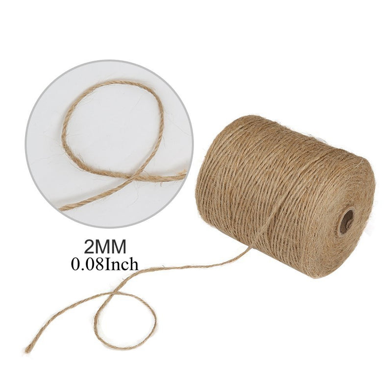  [AUSTRALIA] - Tenn Well Natural Jute Twine, 3Ply 984Feet Arts and Crafts Jute Rope Industrial Packing Materials Packing String for Gifts, DIY Crafts, Decoration, Bundling, Gardening and Recycling Original Version