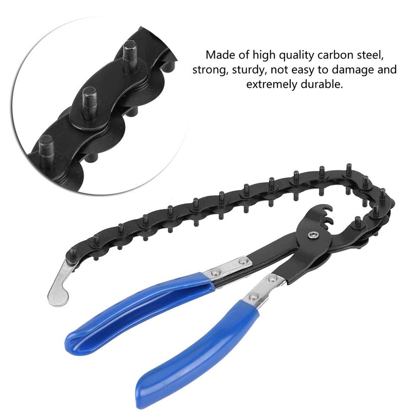  [AUSTRALIA] - Exhaust Pipe Cutter, Universal Exhaust Tailpipe Cutter Pliers Locking Chain Clamp with 15 Blades