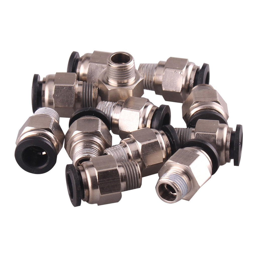  [AUSTRALIA] - 1/4 PT Male Thread 8mm Push in Joint Pneumatic Connector Quick Fittings 12 Pcs Ted Lele (8mm 1/4)
